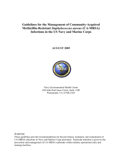Guidelines for the Management of Community-Acquired Staphylococcus aureus