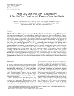 Acute Low Back Pain with Radiculopathy: A Double-Blind, Randomized, Placebo-Controlled Study