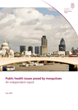 Public health issues posed by mosquitoes An independent report May 2009