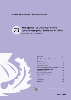 73 Management of Obstructive Sleep Apnoea/Hypopnoea Syndrome in Adults Scottish Intercollegiate Guidelines Network