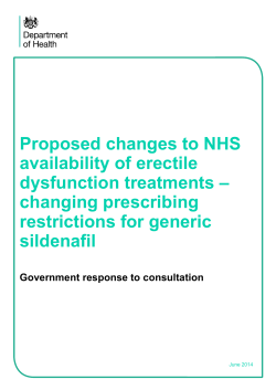 Proposed changes to NHS availability of erectile – dysfunction treatments