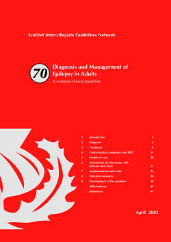 70 Diagnosis and Management of Epilepsy in Adults Scottish Intercollegiate Guidelines Network