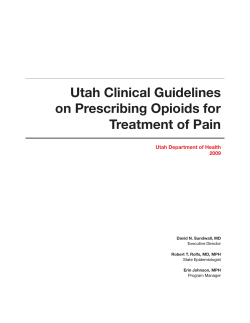 Utah Clinical Guidelines on Prescribing Opioids for Treatment of Pain