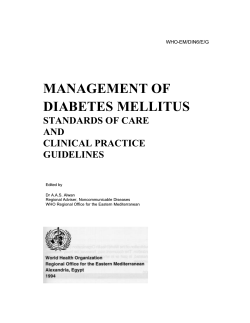 MANAGEMENT OF DIABETES MELLITUS STANDARDS OF CARE AND