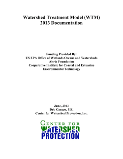 Watershed Treatment Model (WTM) 2013 Documentation