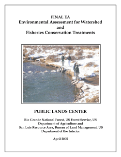 Environmental Assessment for Watershed and Fisheries Conservation Treatments