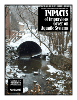 IMPACTS of Impervious Cover on Aquatic Systems