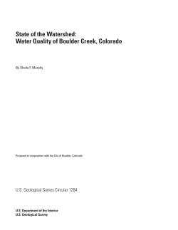 State of the Watershed: Water Quality of Boulder Creek, Colorado