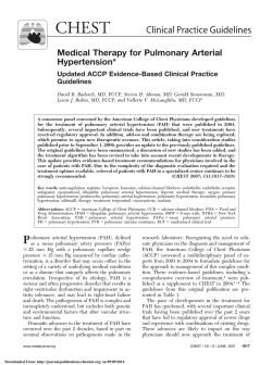 Medical Therapy for Pulmonary Arterial Hypertension*