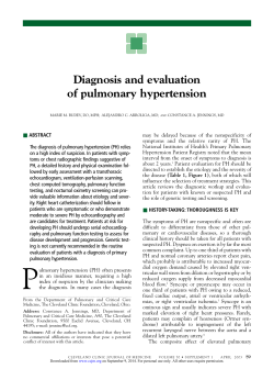 Diagnosis and evaluation of pulmonary hypertension