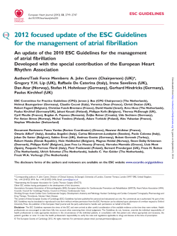 2012 focused update of the ESC Guidelines