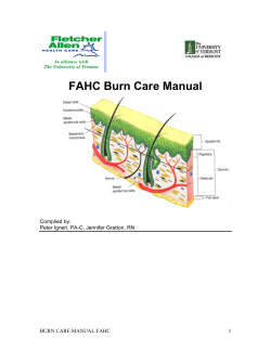 FAHC Burn Care Manual Complied by: Peter Igneri, PA-C, Jennifer Gratton, RN