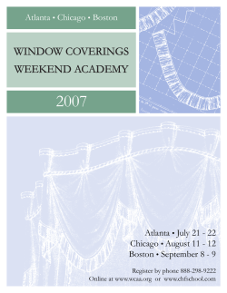 2007 WINDOW COVERINGS WEEKEND ACADEMY Atlanta