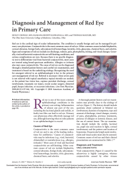 Diagnosis and Management of Red Eye in Primary Care