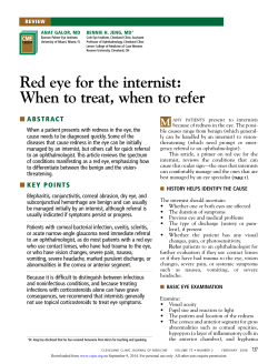 Red eye for the internist: When to treat, when to refer ■