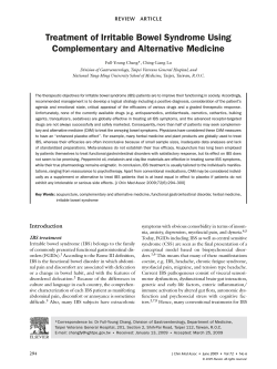 Treatment of Irritable Bowel Syndrome Using Complementary and Alternative Medicine REVIEW ARTICLE
