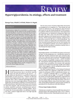 Review Hypertriglyceridemia: its etiology, effects and treatment