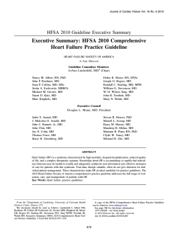 Executive Summary: HFSA 2010 Comprehensive Heart Failure Practice Guideline