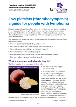 Low platelets (thrombocytopenia) – a guide for people with lymphoma