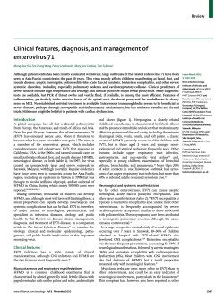 Clinical features, diagnosis, and management of enterovirus 71 Review