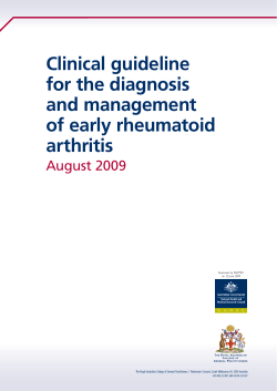 Clinical guideline for the diagnosis and management of early rheumatoid