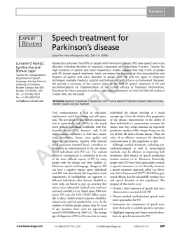 Speech treatment for Parkinson’s disease Review