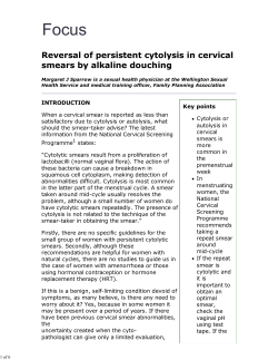 Focus Reversal of persistent cytolysis in cervical smears by alkaline douching