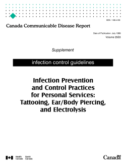 Infection Prevention and Control Practices for Personal Services: Tattooing, Ear/Body Piercing,