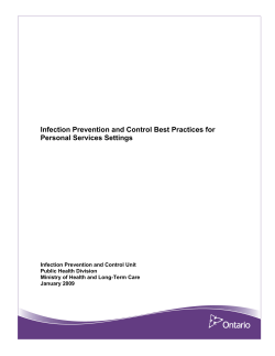 Infection Prevention and Control Best Practices for Personal Services Settings