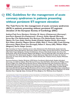 ESC Guidelines for the management of acute without persistent ST-segment elevation