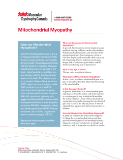 Mitochondrial Myopathy What are Mitochondrial Myopathies?