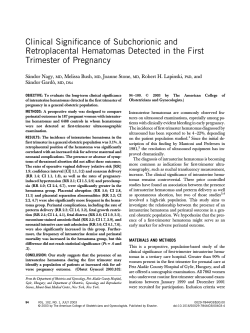 Clinical Significance of Subchorionic and Retroplacental Hematomas Detected in the First