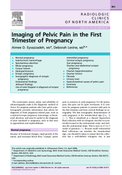 Imaging of Pelvic Pain in the First Trimester of Pregnancy