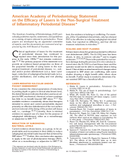 American Academy of Periodontology Statement of Inflammatory Periodontal Disease*