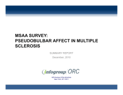 MSAA SURVEY: PSEUDOBULBAR AFFECT IN MULTIPLE SCLEROSIS SUMMARY REPORT