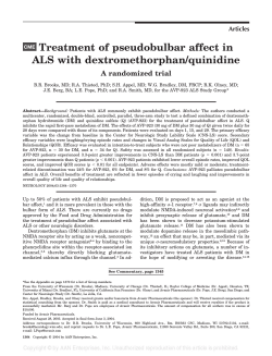 Treatment of pseudobulbar affect in ALS with dextromethorphan/quinidine A randomized trial Articles