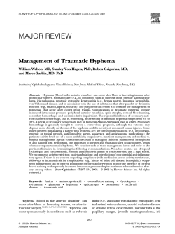 MAJOR REVIEW Management of Traumatic Hyphema
