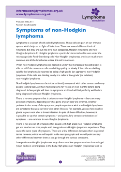 Symptoms of non-Hodgkin lymphoma  www.lymphomas.org.uk