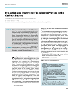 evaluation and treatment of esophageal varices in the cirrhotic Patient reviews
