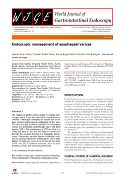 Endoscopic management of esophageal varices REVIEW