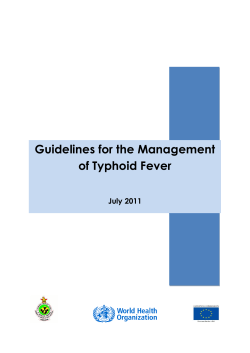 Guidelines for the Management of Typhoid Fever  July 2011