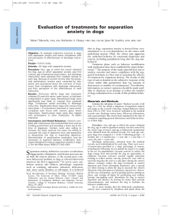 Evaluation of treatments for separation anxiety in dogs Yukari Takeuchi, ,