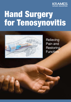 Hand Surgery for Tenosynovitis Relieving Pain and