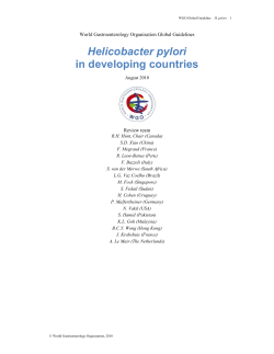 Helicobacter pylori in developing countries World Gastroenterology Organisation Global Guidelines
