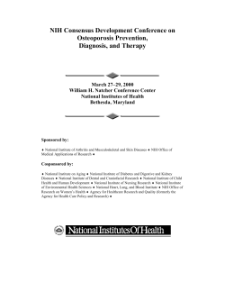 NIH Consensus Development Conference on Osteoporosis Prevention, Diagnosis, and Therapy March 27–29, 2000