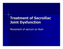Treatment of Sacroiliac Joint Dysfunction Movement of sacrum on ilium