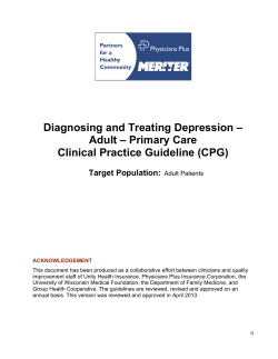 Diagnosing and Treating Depression – Adult – Primary Care