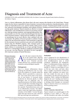 Diagnosis and Treatment of Acne