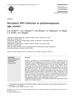 Persistent HPV infection in postmenopausal age women *, S.R. Johnson E.M. Smith