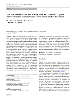 Function, osteoarthritis and activity after ACL-rupture: 11 years